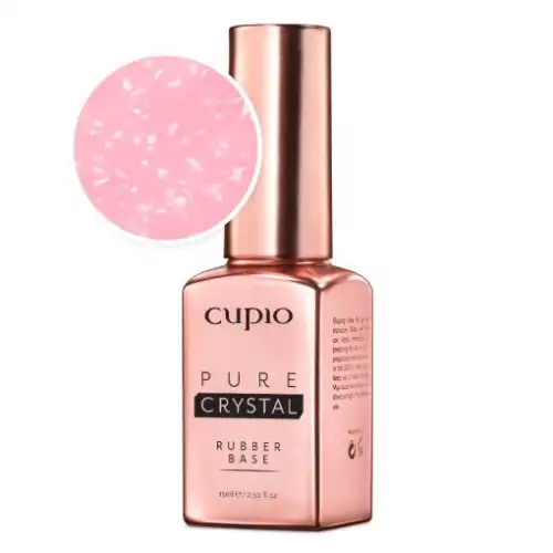 Cupio Oja semipermanenta Rubber Base Pure Crystal Collection - Charm Pink 15ml