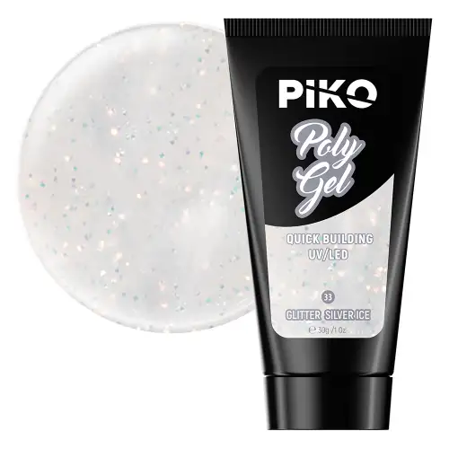 Polygel color, Piko, 30 g, 33 Glitter Silver Ice