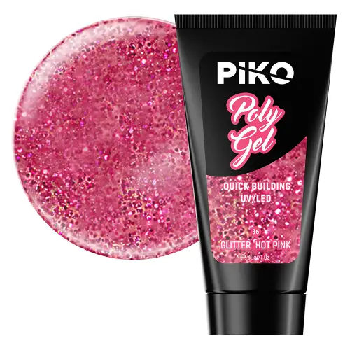 Polygel color, Piko, 30 g, 36 Glitter Hot Pink
