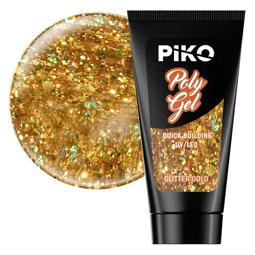 Polygel color, Piko, 30 g, 46 Glitter Gold