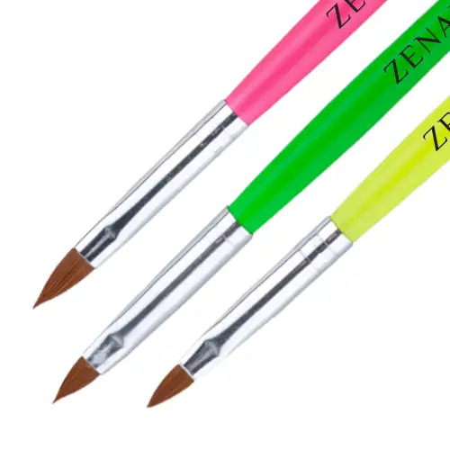 Set 3 pensule unghii pentru acril Zenail - nr 2, 4, 6
